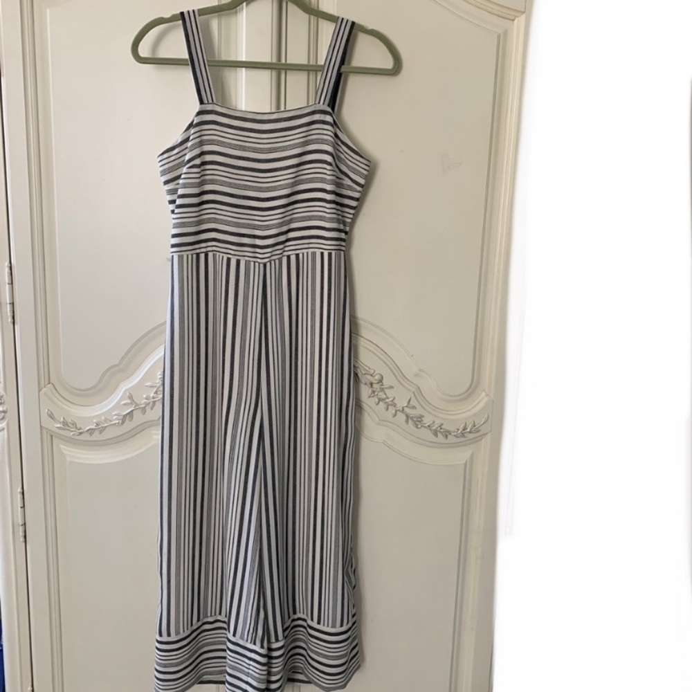 Black and White Striped Jumpsuit